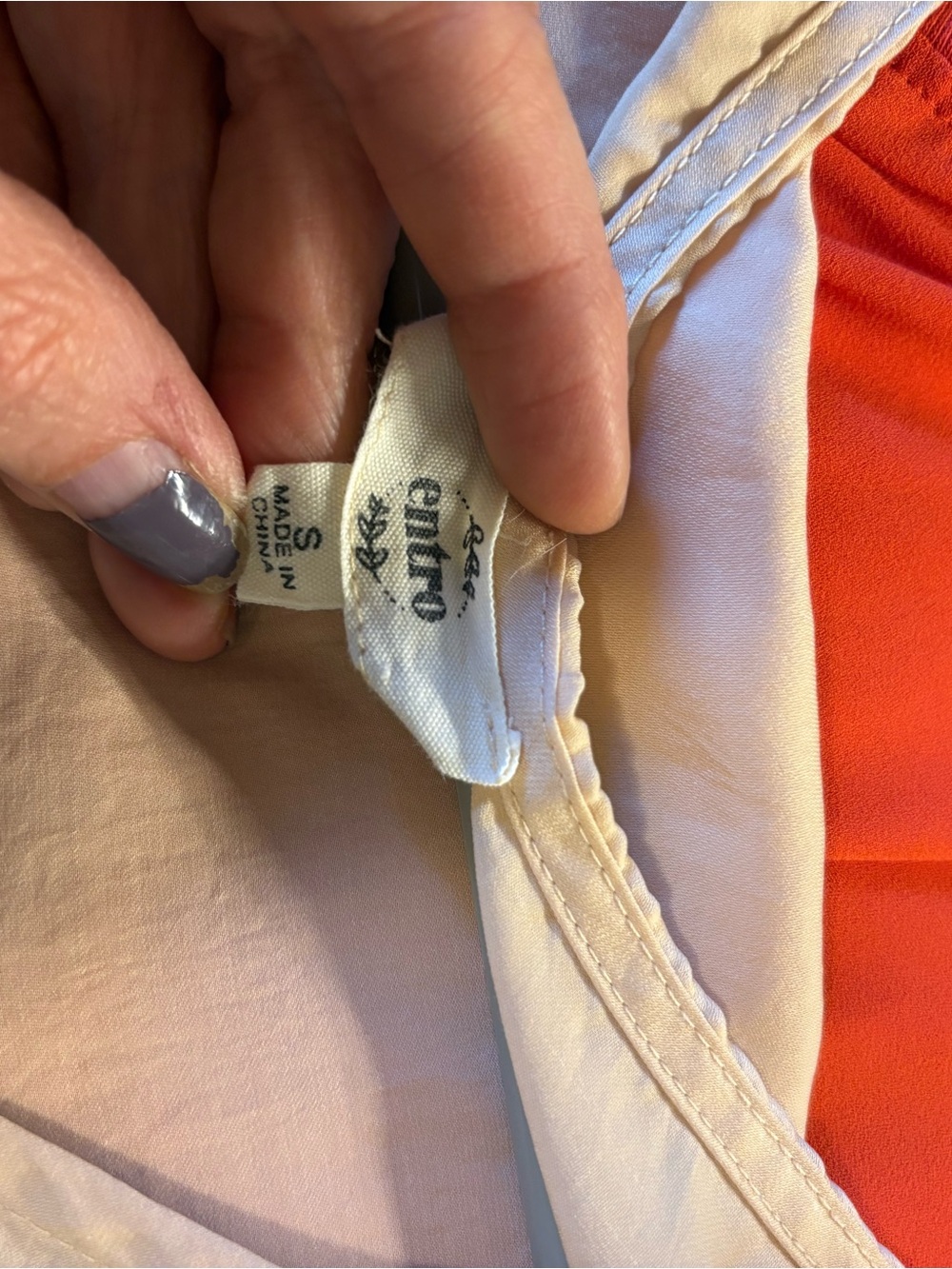 entro Cream Tie-Front Blouse with Multicolor Floral Embroidery - Picture 3 of 5